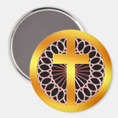 Gold Decorative Cross Magnet (Vorderseite/Rückseite)