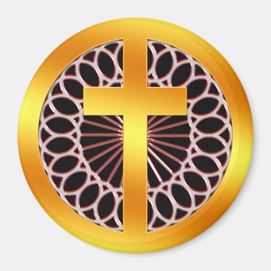 Gold Decorative Cross Magnet (Vorne)