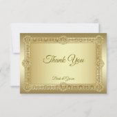 Gold Decorative Flat Danke-Card Dankeskarte (Vorderseite)
