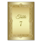 Gold Decorative Hochzeitsstimmung Tischnummer (Rückseite)