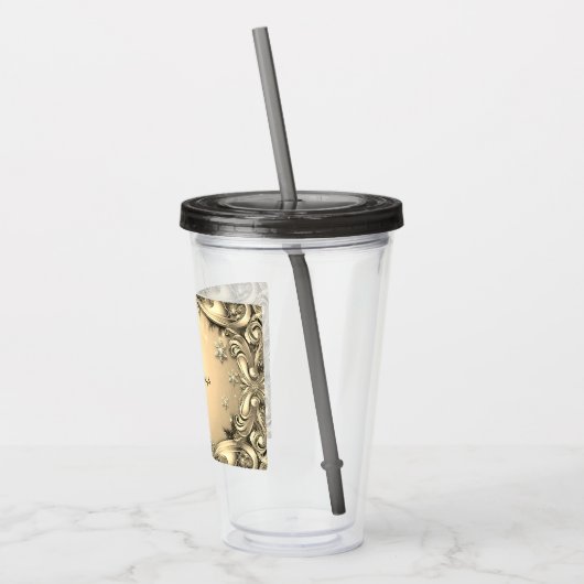 Gold Decorative Holiday Acrylic Tumbler Acryltrinkbecher (Links)