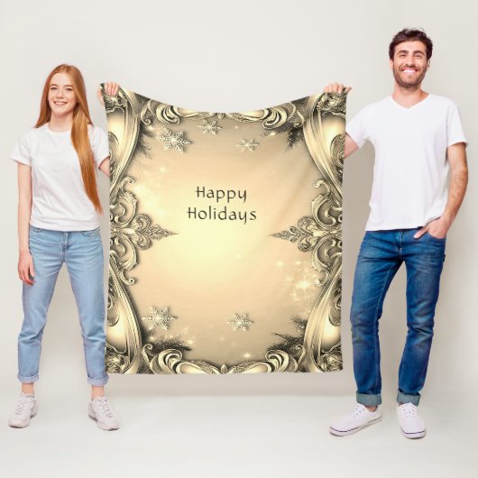 Gold Decorative Holiday Fleece Blanket (Beispiel)