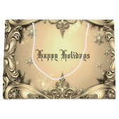 Gold Decorative Holiday Geschenktasche Große Geschenktüte (Vorderseite)
