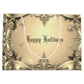 Gold Decorative Holiday Geschenktasche Große Geschenktüte (Rückseite)