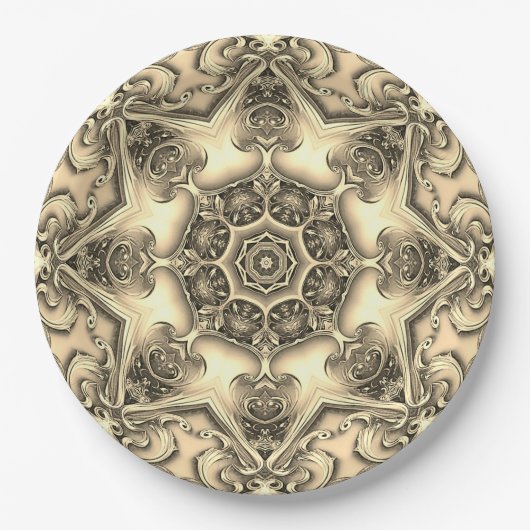 Gold Decorative Holiday Paper Plate Pappteller (Vorderseite)