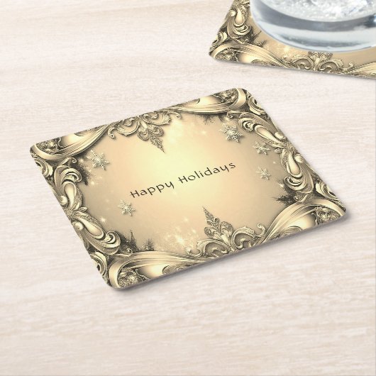 Gold Decorative Holiday Paper Untersetzer (angewinkelt)