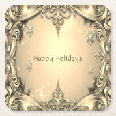 Gold Decorative Holiday Paper Untersetzer (Vorderseite)