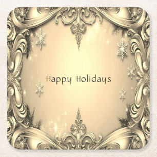 Gold Decorative Holiday Paper Untersetzer