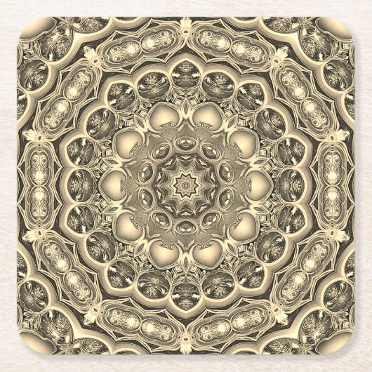 Gold Decorative Holiday Paper Untersetzer (Vorderseite)