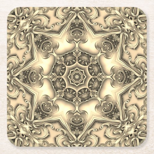 Gold Decorative Holiday Paper Untersetzer (Vorderseite)
