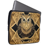 Gold Decorative Owl Mandala Design Laptopschutzhülle (Vorne Rechts)
