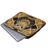 Gold Decorative Owl Mandala Design Laptopschutzhülle (Vorne Knopf)