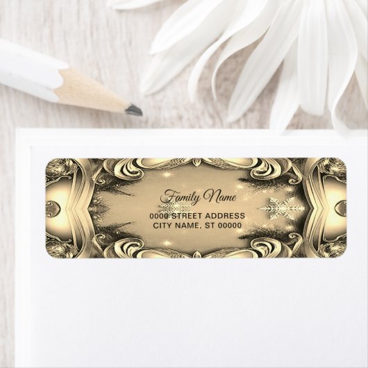 Gold Decorative Rücksendeadresse (Insitu)