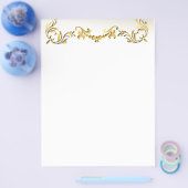 Gold Decorative Scroll Border Flyer (Einzeln)