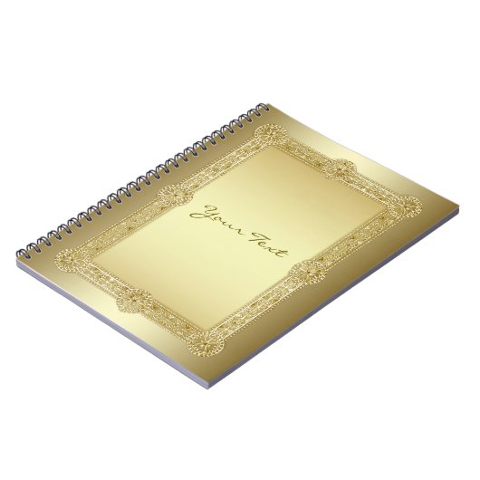 Gold Decorative Spiral Notebook Notizblock (Linke Seite)