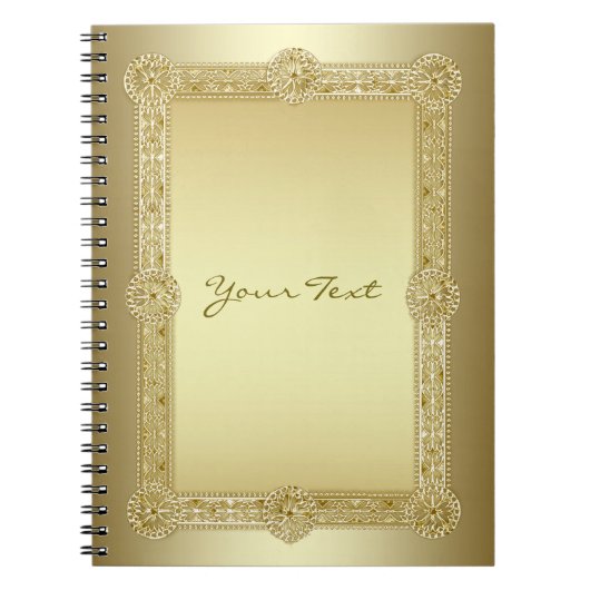 Gold Decorative Spiral Notebook Notizblock (Vorderseite)