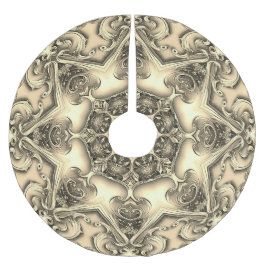 Gold Decorative Tree Skirt Polyester Weihnachtsbaumdecke