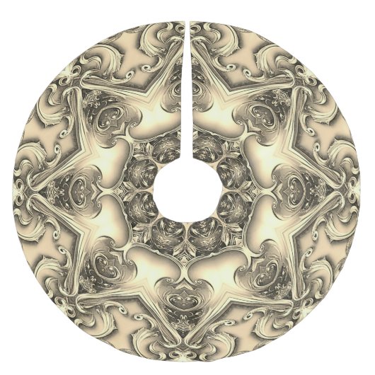 Gold Decorative Tree Skirt Polyester Weihnachtsbaumdecke (Vorderseite)