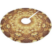 Gold Decorative Tree Skirt Polyester Weihnachtsbaumdecke (Schrägansicht)