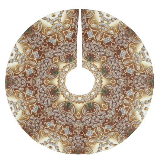 Gold Decorative Weihnachtsbaumrock Polyester Weihnachtsbaumdecke (Vorderseite)