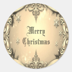 Gold Decorative Weihnachtssticker Runder Aufkleber