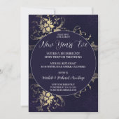 Gold Deep Blue Celebration Neue Jahre Einladung (Vorderseite)