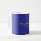 Gold & Deep Blue Color Beruflich Schlicht Kaffeetasse (Vorderseite Links)