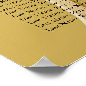 Gold Deer 16 Tische Sitzkarte Poster (Ecke)