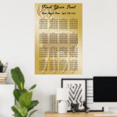Gold Deer 16 Tische Sitzkarte Poster (Heimbüro)