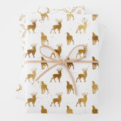 Gold Deer Antler Urlaub Geschenkpapier Set (Beispiel)