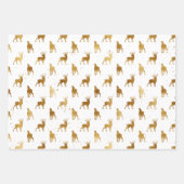 Gold Deer Antler Urlaub Geschenkpapier Set (Vorderseite)