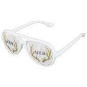 Gold Deer Antlers Buck Wild Partybrille (Schrägansicht)