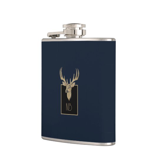 Gold Deer Head Flachmann (Links)