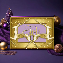 Gold Deer Joy Feiertagskarte