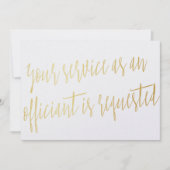 Gold "Dein Service als Beamter wird angefordert" Einladung (Vorderseite)