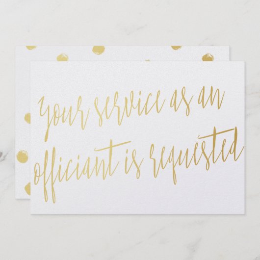 Gold "Dein Service als Beamter wird angefordert" Einladung (Vorne/Hinten)