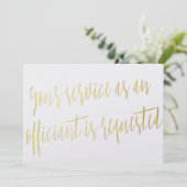 Gold "Dein Service als Beamter wird angefordert" Einladung (Stehend Vorderseite)