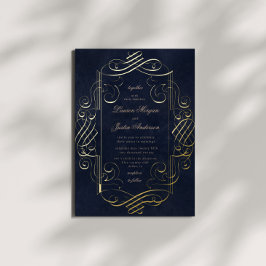 Gold Deko Ornament Wedding Folieneinladung