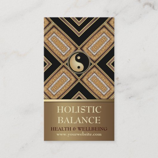 Gold Deko Yin Yang New Age Gold Business Card Visitenkarte (Vorderseite)