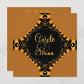 Gold Delicate Lace Wedding Einladung (Vorne/Hinten)