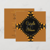 Gold Delicate Lace Wedding Einladung (Vorne/Hinten)