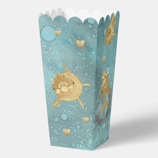 Gold Delphin Dusche Gefälligkeitsboxen Geschenkschachtel (Vorderseite)