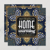 Gold Denim Zuhause Erwärmung Dinner Party Einladun Einladung (Vorne/Hinten)