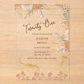 Gold der 21. Bohemischen Geburtstagsparty Acryleinladungen (Vorderseite)