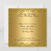 Gold der 50. Geburtstagsparty Einladung (Rückseite)