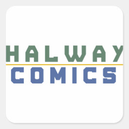 Gold der halben Comicen Quadratischer Aufkleber