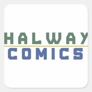 Gold der halben Comicen Quadratischer Aufkleber