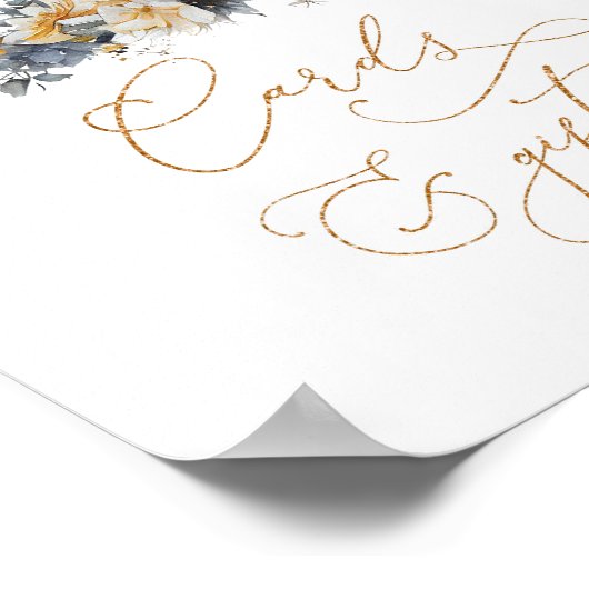 Gold der Marine über dem Mond Karten und Geschenke Poster (Ecke)