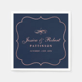 Gold der Marine und der Rose | Elegante klassische Serviette (Vorderseite)