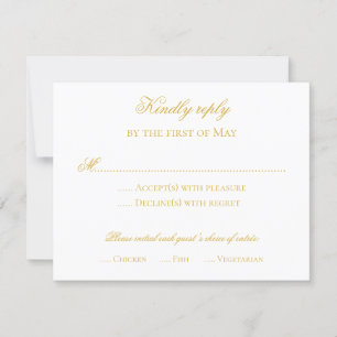 Gold der offiziellen Antwortkarte Einladung